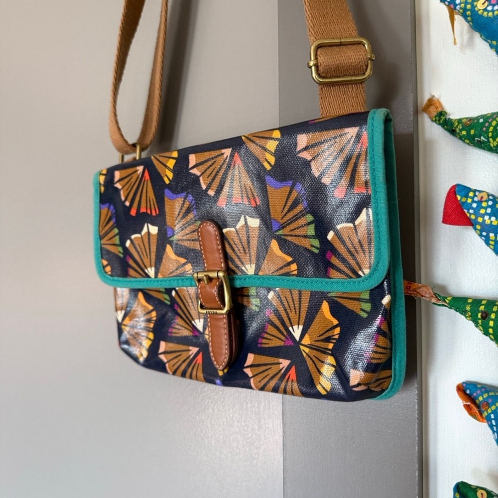 Artist Pattered Colored Pencil Fossil Crossbody Bag